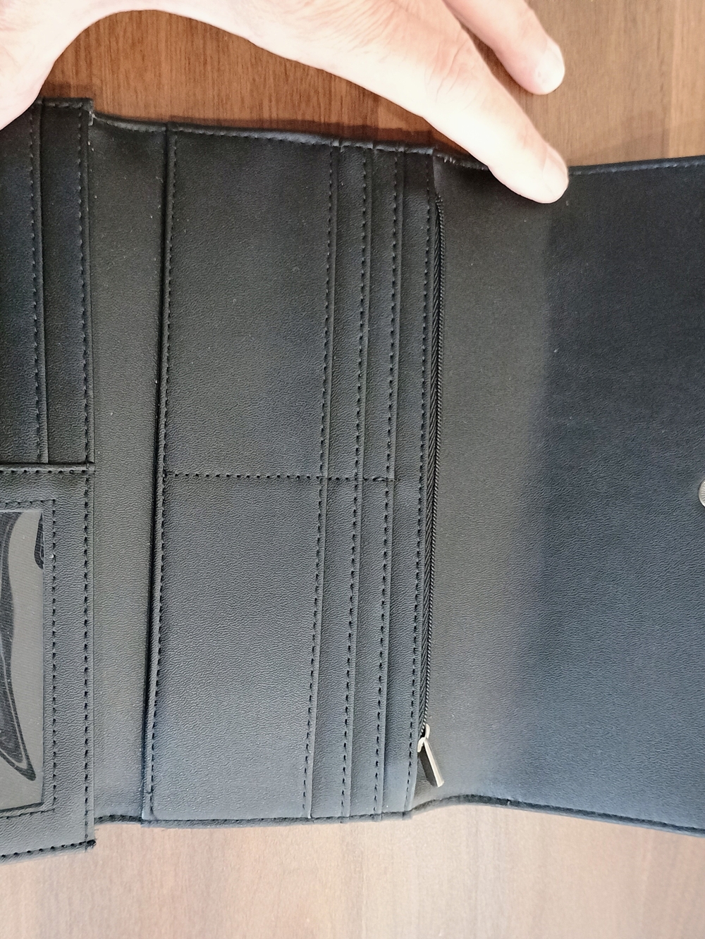 Classic Black Women's Long Wallet - Sleek Everyday Clutch - Picture 3 of 5